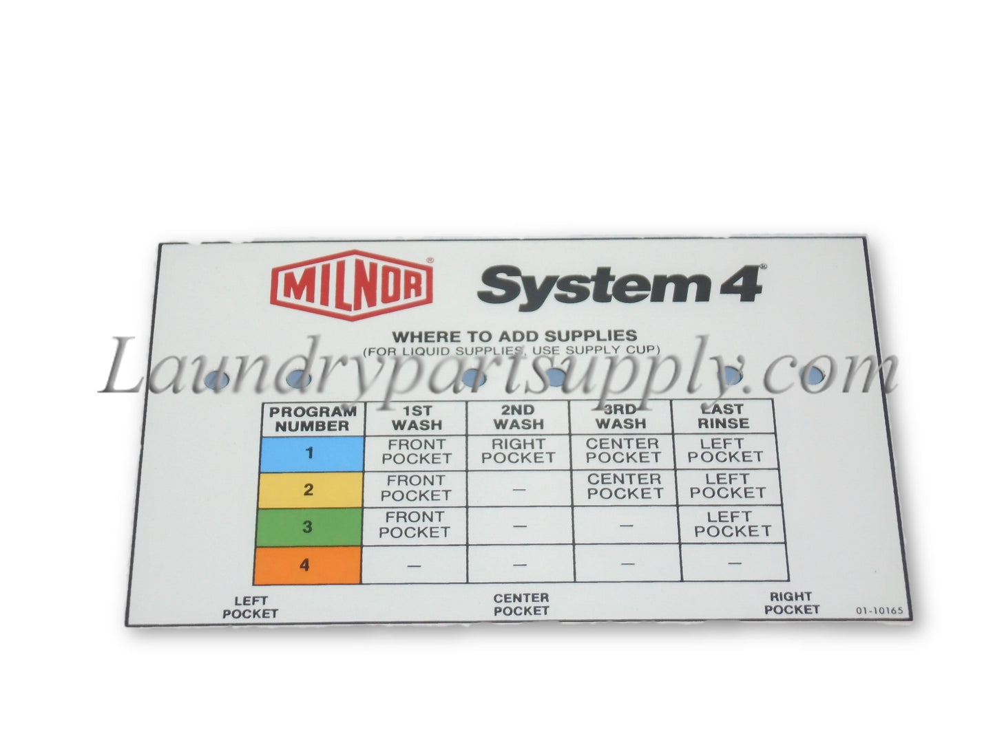 SYSTEM 4 SUPPLY INJECTOR NAME PLATE