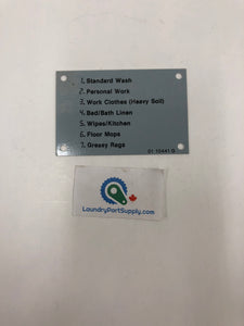 Nameplate-Prog for Dry Supply Inject-O/S